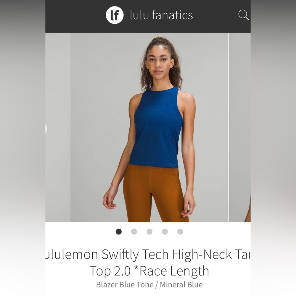 EUC Lululemon Swiftly Tech Tank, High Neck, Race Length, Size 2